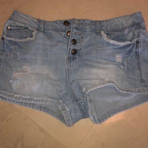 Denim short shorts